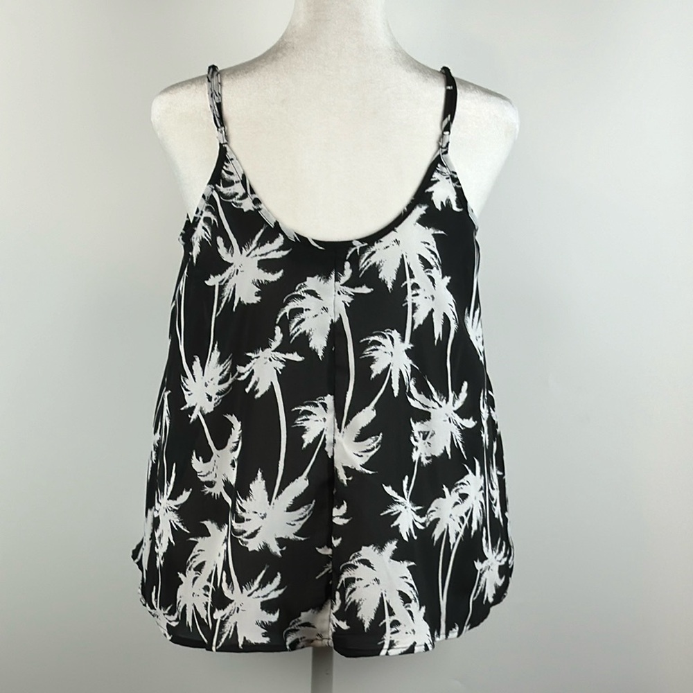 APT. 9™️ Women's Size S All-over Black W/ White Palms Camisole